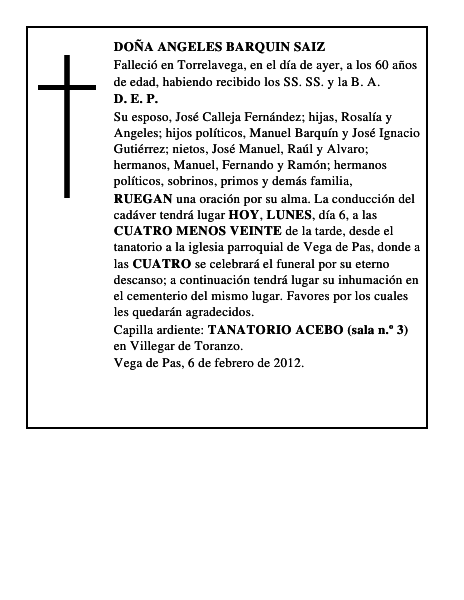 DOÑA ANGELES BARQUIN SAIZ