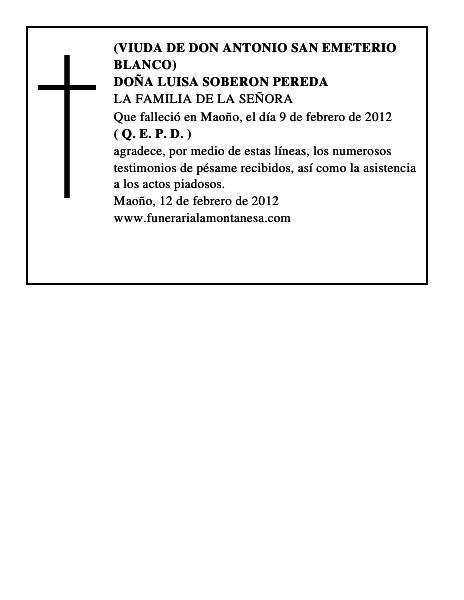 DOÑA LUISA SOBERON PEREDA