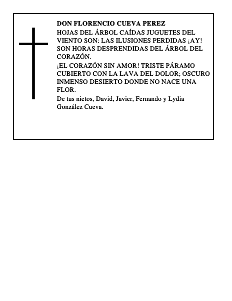 DON FLORENCIO CUEVA PEREZ