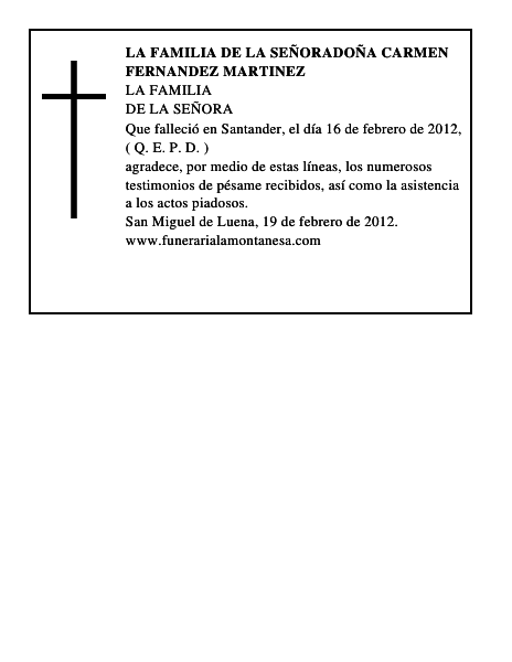 LA FAMILIA DE LA SEÑORADOÑA CARMEN FERNANDEZ MARTINEZ