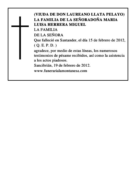 LA FAMILIA DE LA SEÑORADOÑA MARIA LUISA HERRERA MIGUEL