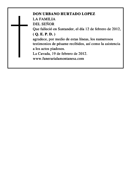 DON URBANO HURTADO LOPEZ