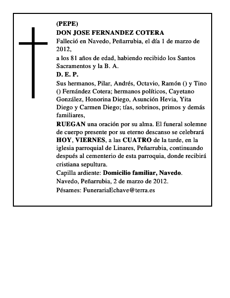 DON JOSE FERNANDEZ COTERA