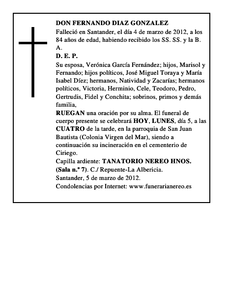 DON FERNANDO DIAZ GONZALEZ