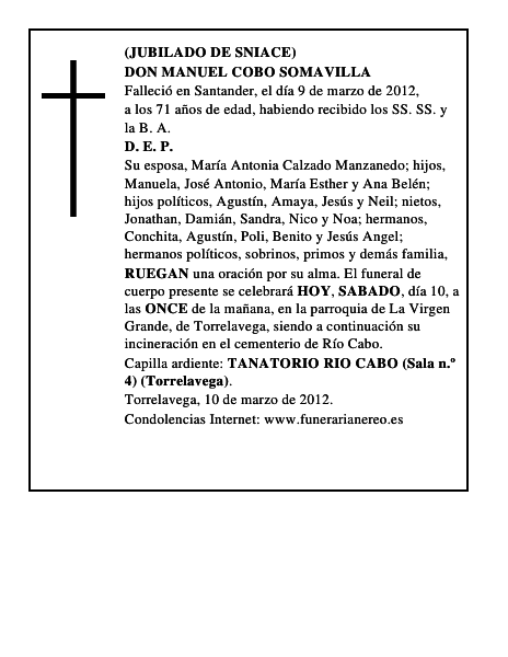 DON MANUEL COBO SOMAVILLA