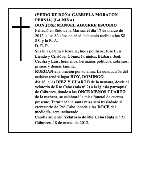 DON JOSE MANUEL AGUIRRE ESCOBIO