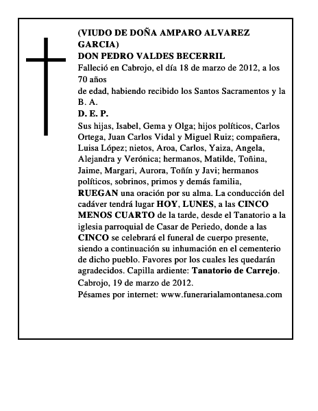 DON PEDRO VALDES BECERRIL