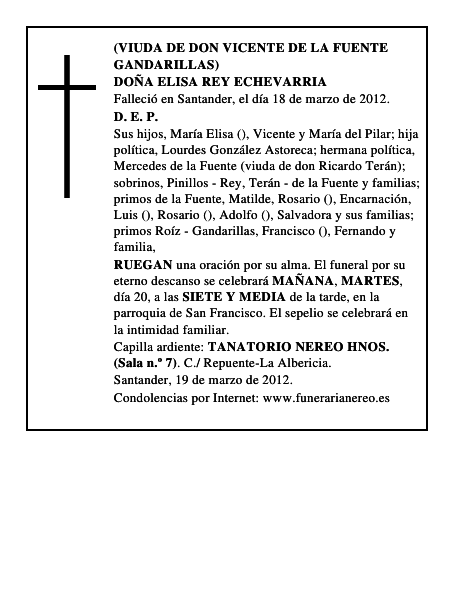 DOÑA ELISA REY ECHEVARRIA