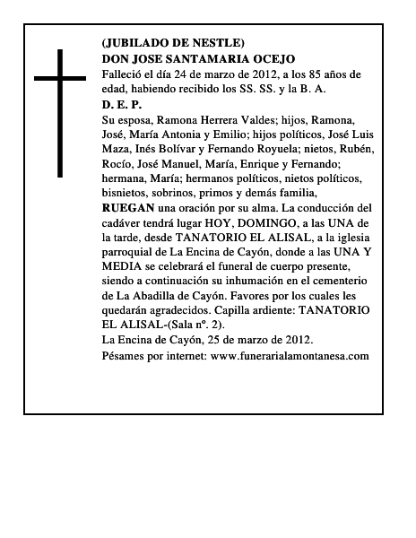 DON JOSE SANTAMARIA OCEJO