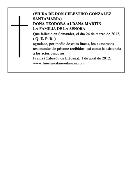 DOÑA TEODORA ALDANA MARTIN