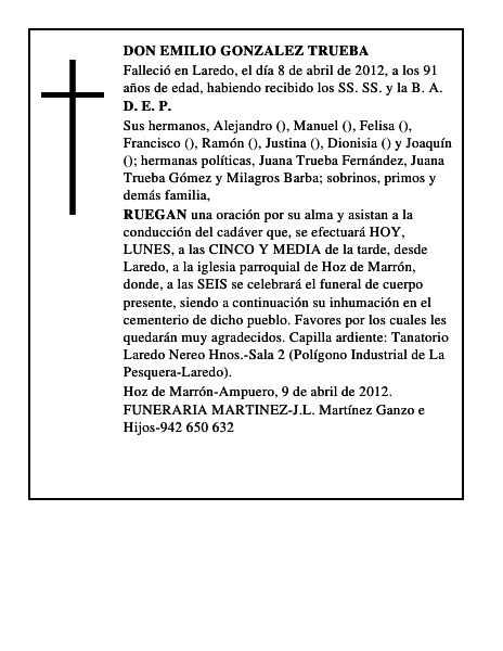 DON EMILIO GONZALEZ TRUEBA