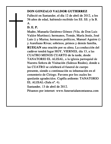 DON GONZALO VALDOR GUTIERREZ