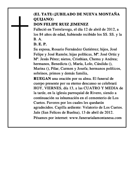 DON FELIPE RUIZ JIMENEZ