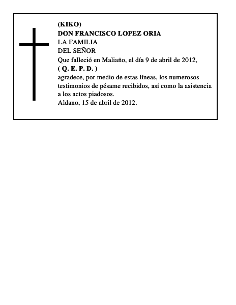 DON FRANCISCO LOPEZ ORIA