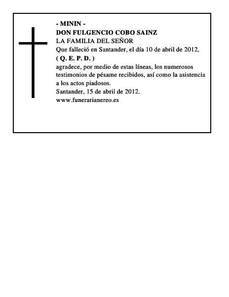 DON FULGENCIO COBO SAINZ