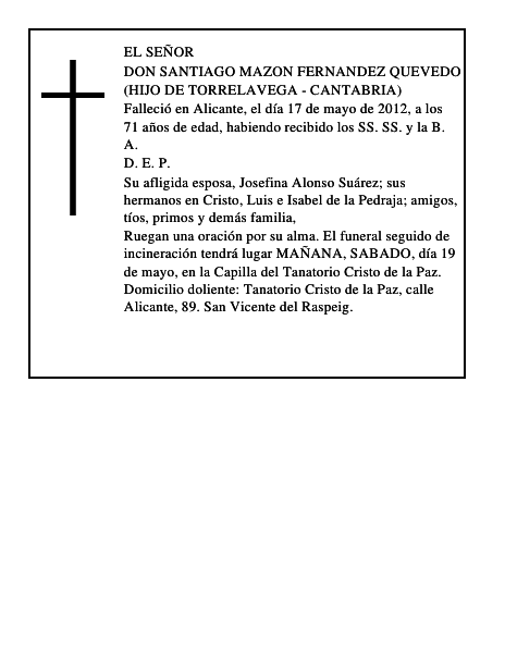 Santiago Mazón Fernández Quevedo
