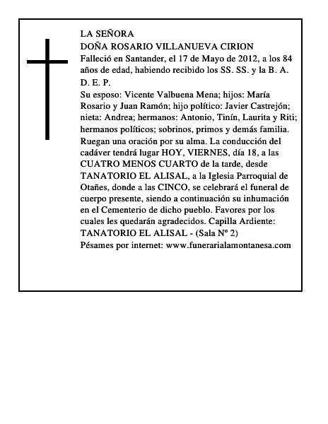 ROSARIO VILLANUEVA CIRION