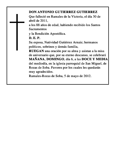 DON ANTONIO GUTIERREZ GUTIERREZ