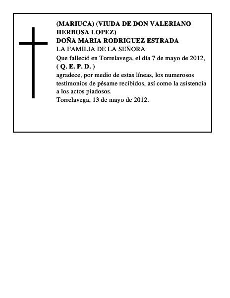 DOÑA MARIA RODRIGUEZ ESTRADA