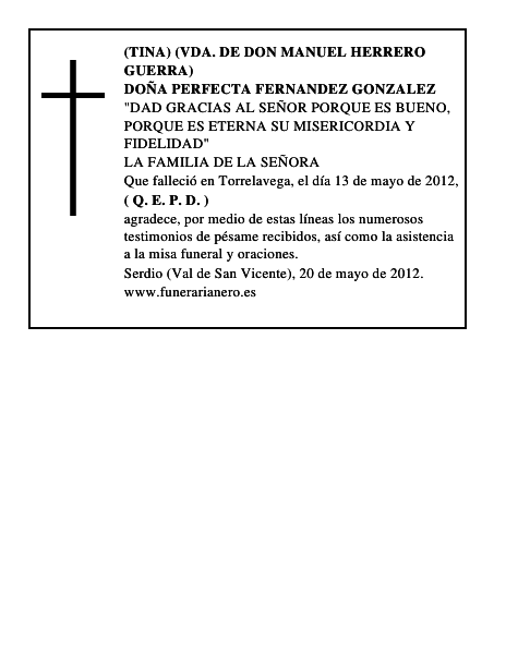 DOÑA PERFECTA FERNANDEZ GONZALEZ