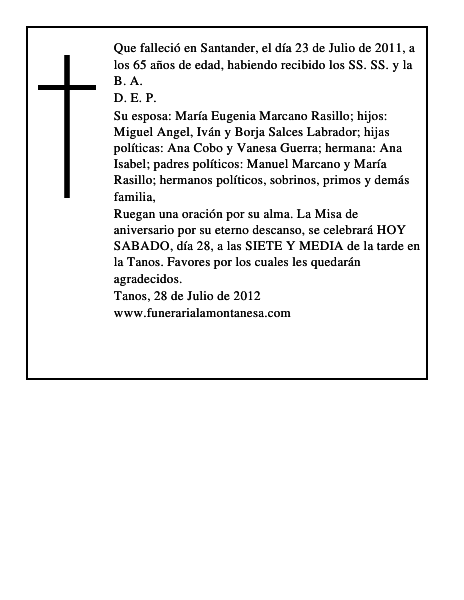 AGUSTIN SALCES SOLORZANO