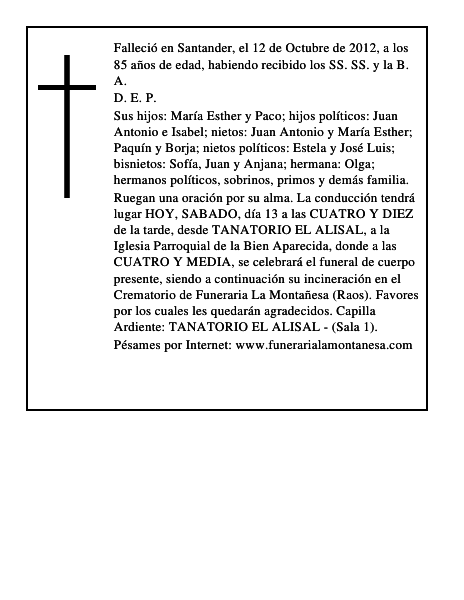MARIA LUISA ESTHER ALONSO ECHEVARRIA