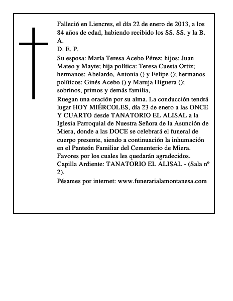 JUAN BAUTISTA GOMEZ ACEBO