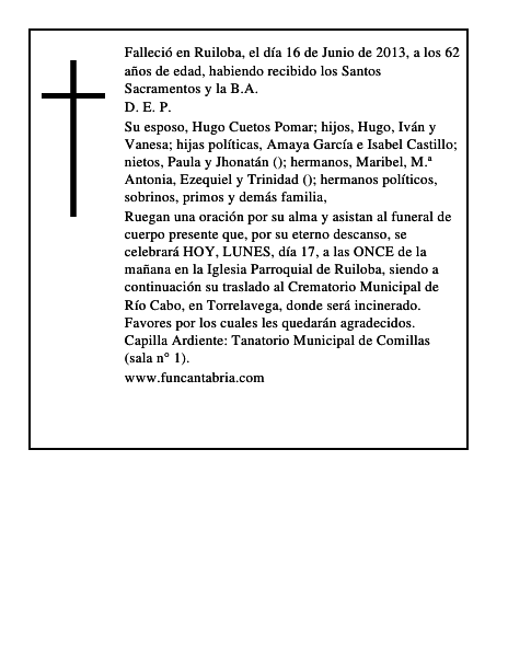 M.ª SAGRARIO IGLESIAS SAN EMETERIO