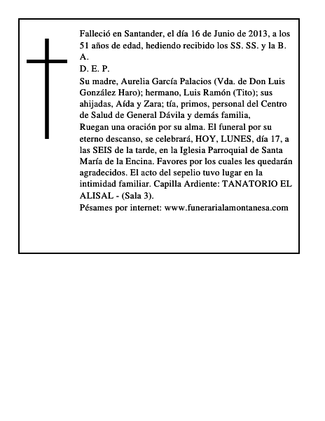 MARIA LUISA GONZALEZ GARCIA