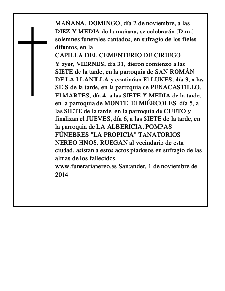 Honras Fúnebres Nereo