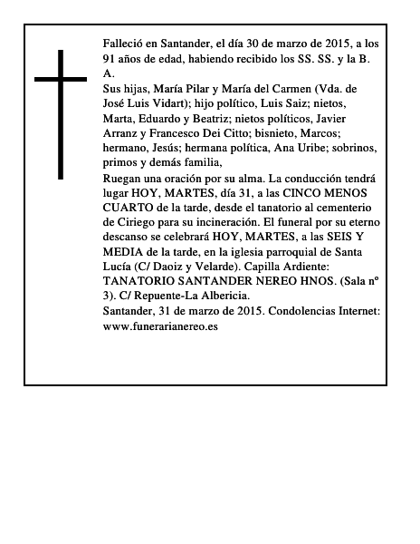 ELVIRA SAN EMETERIO ROBLEDO