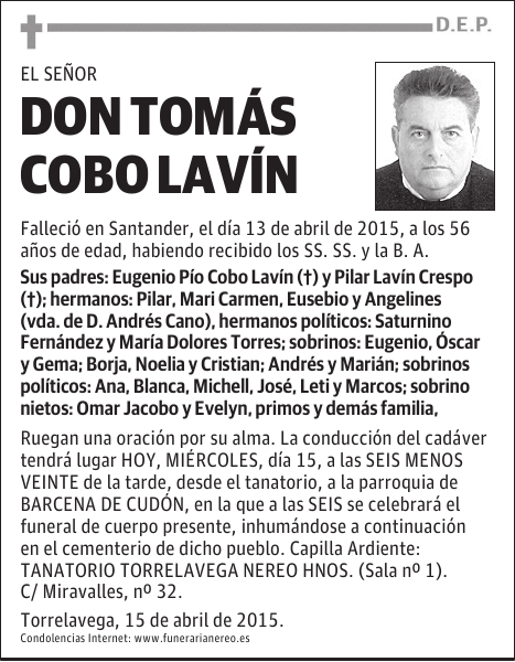 TOMAS COBO LAVIN