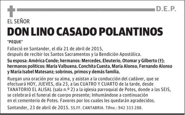 LINO CASADO POLANTINOS