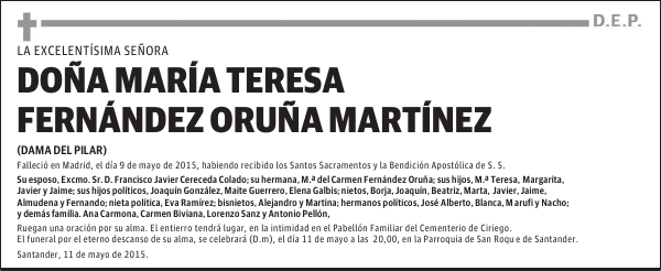 M.ª Teresa Fernández Oruña Martínez