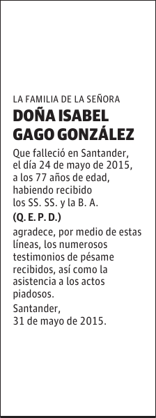 ISABEL GAGO GONZÁLEZ