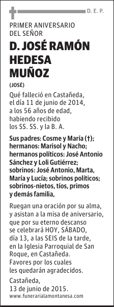 José Ramón Hedesa Muñoz