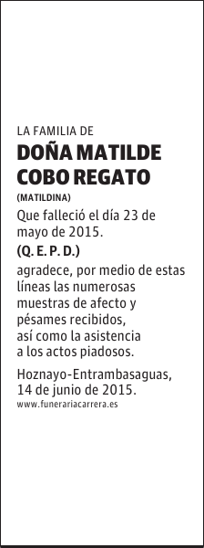 MATILDE COBO REGATO