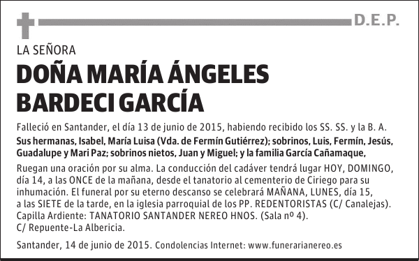 MARIA ANGELES BARDECI GARCIA