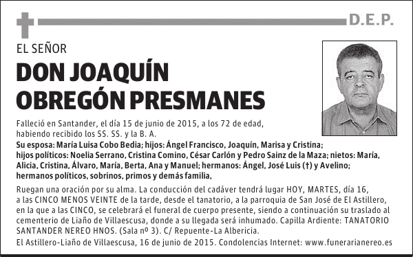 JOAQUÍN OBREGÓN PRESMANES
