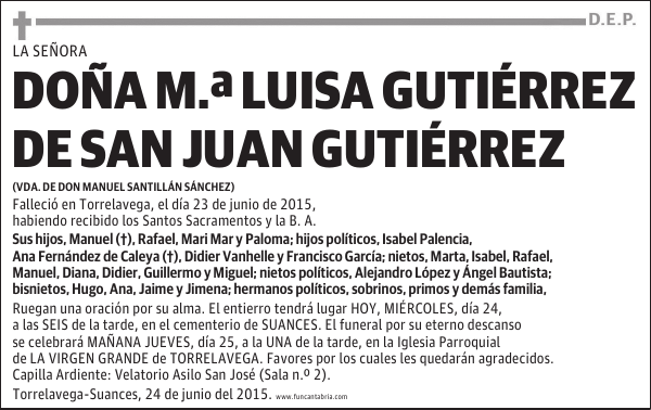 M.ª Luisa Gutiérrez de San Juan Gutiérrez