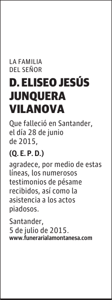 Eliseo Jesús Junquera Vilanova