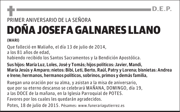 Josefa Galnares Llano