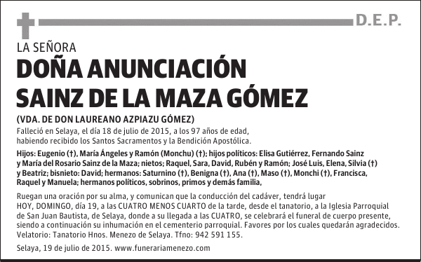 Anunciación Sainz de la Maza Gómez