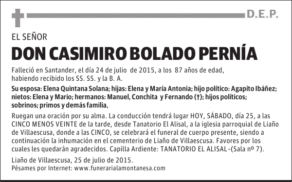 Casimiro Bolado Pernía