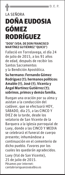 EUDOSIA GÓMEZ RODRÍGUEZ