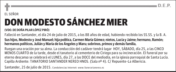 MODESTO SANCHEZ MIER