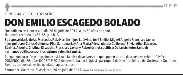 Emilio Escagedo Bolado