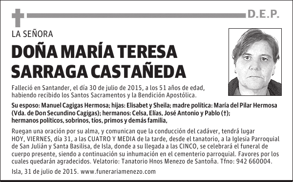 María Teresa Sarraga Castañeda