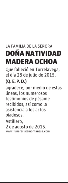 Natividad Madera Ochoa