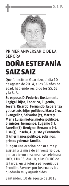 ESTEFANA SAIZ SAIZ
